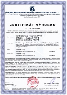 Certifikát výrobku č. 227/C5/2014/313